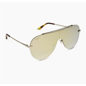 NEW RUSTIC DIME women's tarzana shield sunglasses in gold